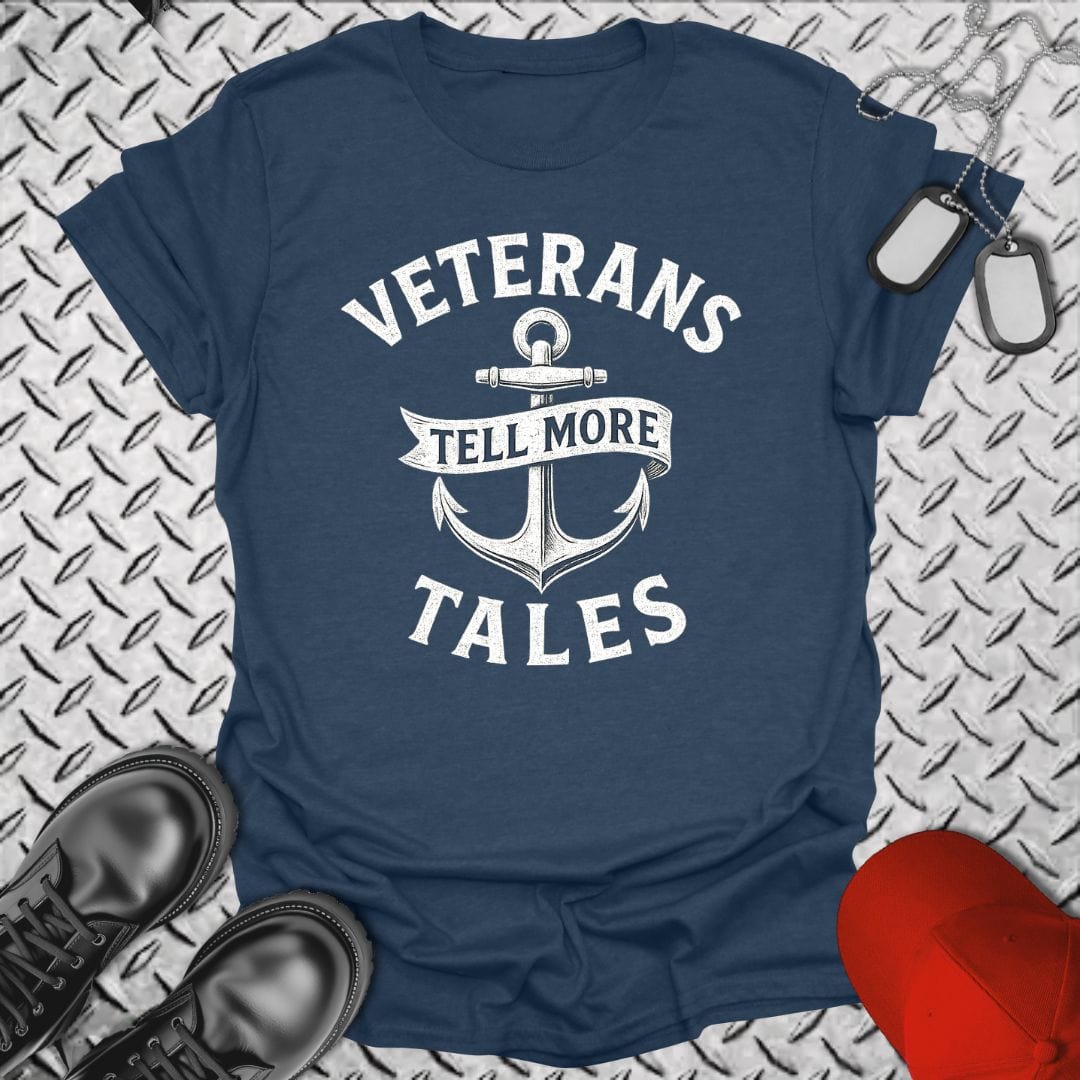 NavyHumor T-Shirt Heather Navy / S Veterans Tell More Tales T-shirt