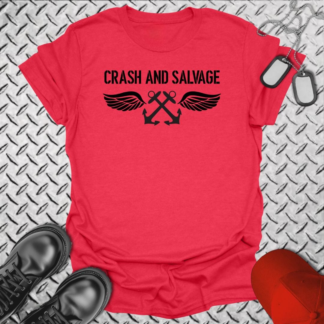 NavyHumor T-Shirt Heather Red / S ABH - Crash and Salvage T-shirt