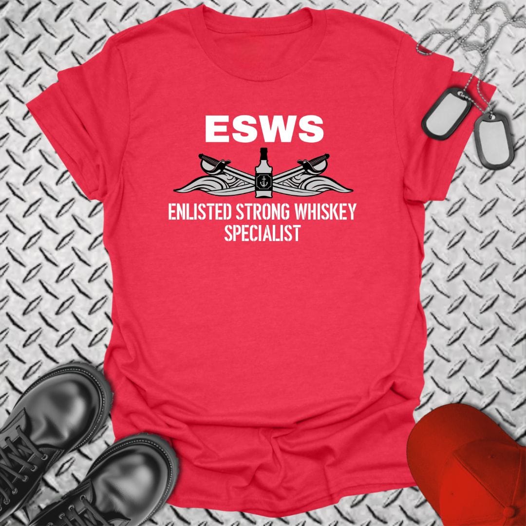 NavyHumor T-Shirt Heather Red / S ESWS - Enlisted Strong Whiskey Specialist T-shirt