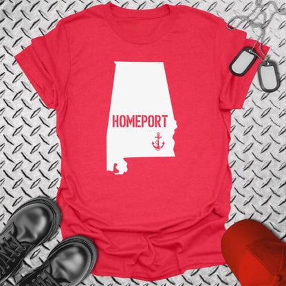 NavyHumor T-Shirt Heather Red / S Homeport Alabama T-shirt