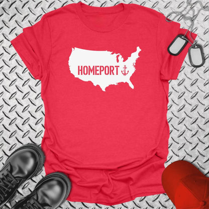 NavyHumor T-Shirt Heather Red / S Homeport America T-shirt