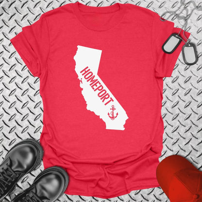 NavyHumor T-Shirt Heather Red / S Homeport California T-shirt