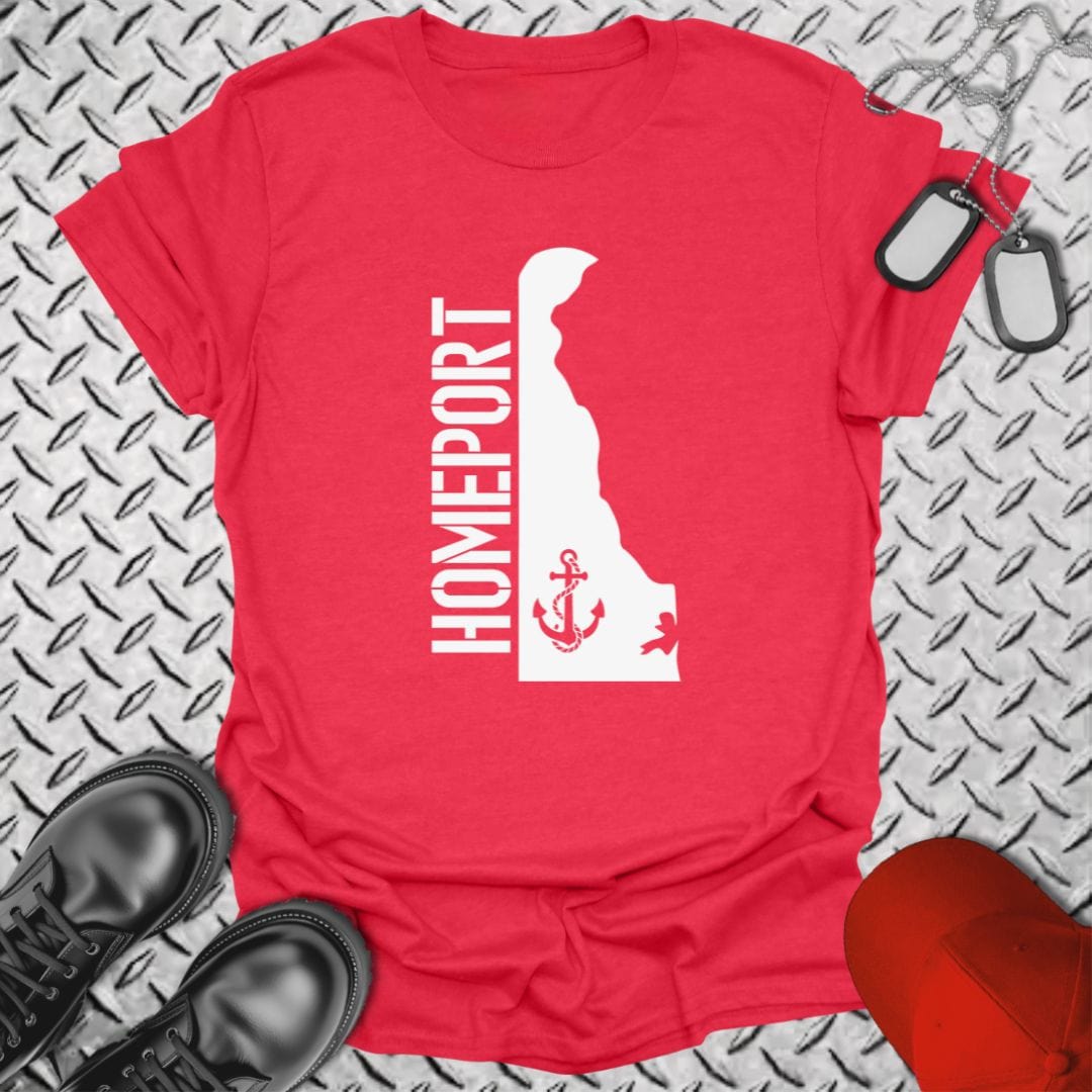 NavyHumor T-Shirt Heather Red / S Homeport Delaware T-shirt