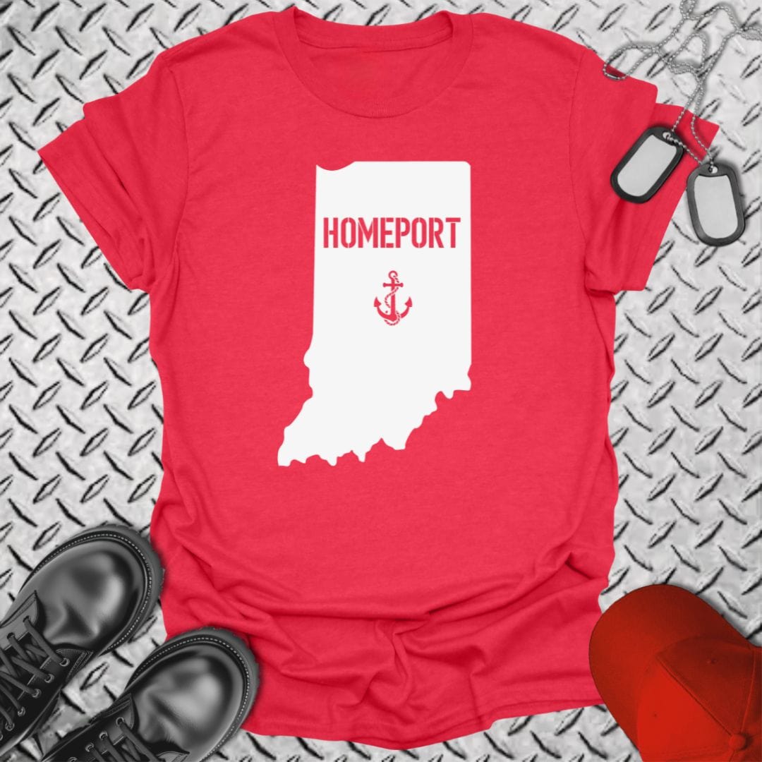 NavyHumor T-Shirt Heather Red / S Homeport Indiana T-shirt
