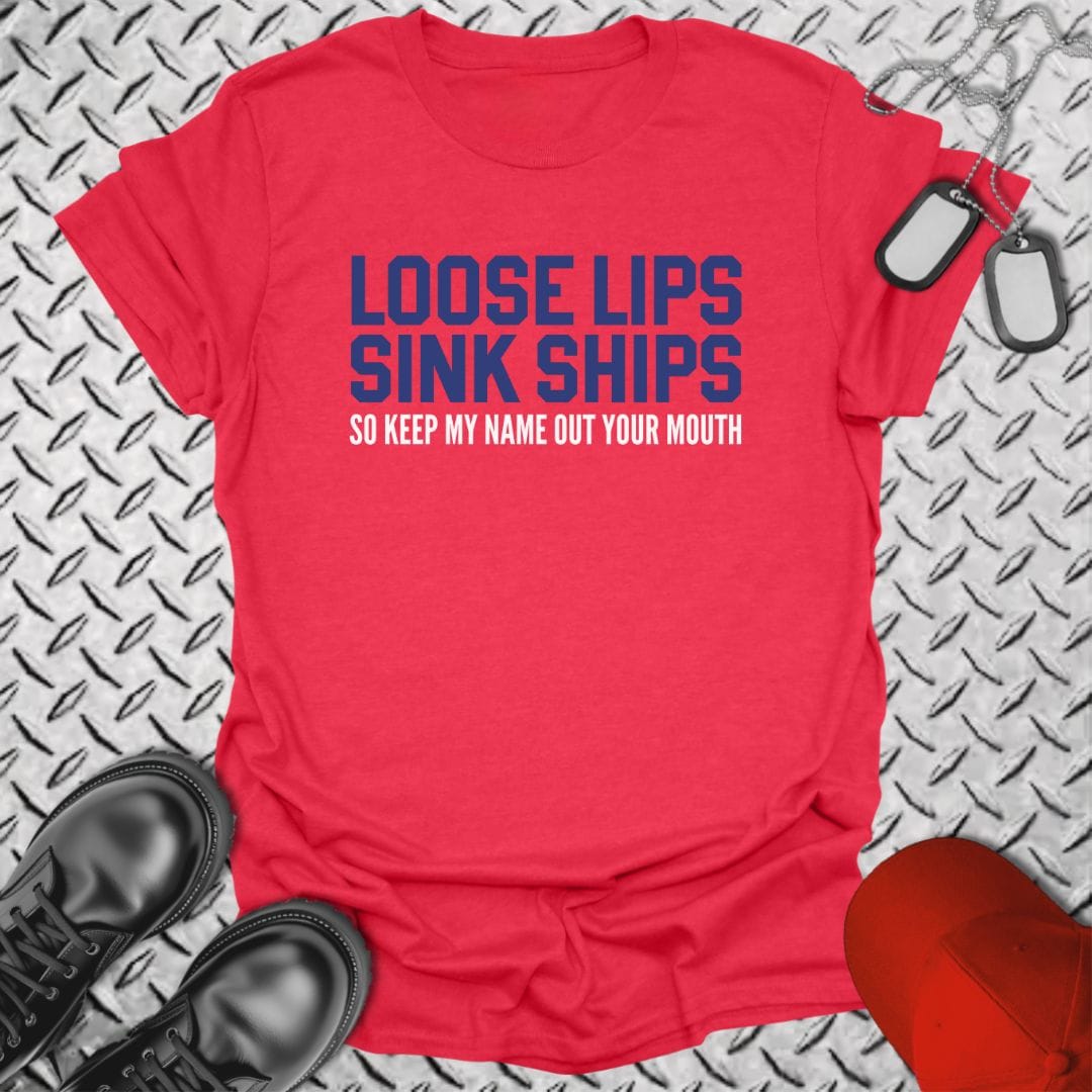 NavyHumor T-Shirt Heather Red / S Loose Lips