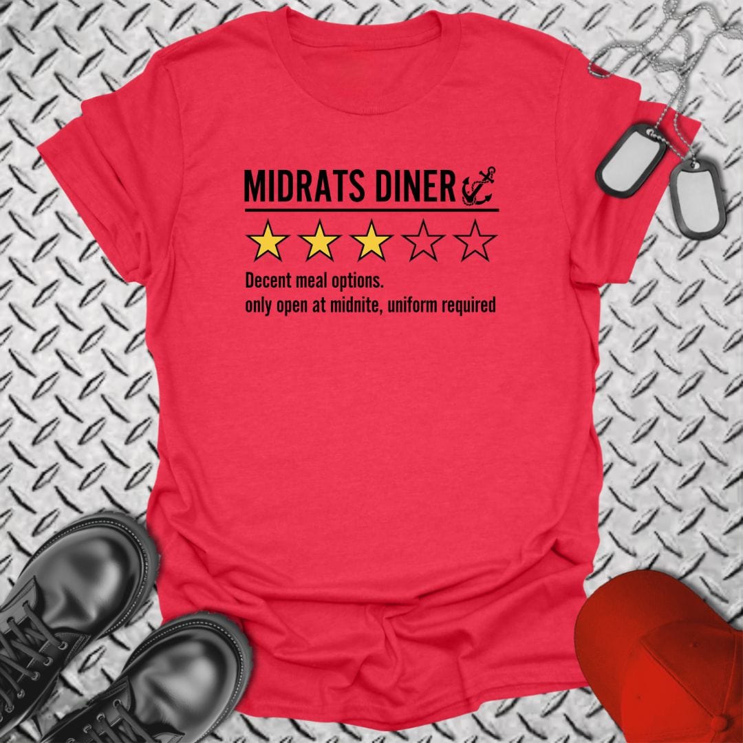 NavyHumor T-Shirt Heather Red / S Midrats Diner 3-Star Review T-shirt