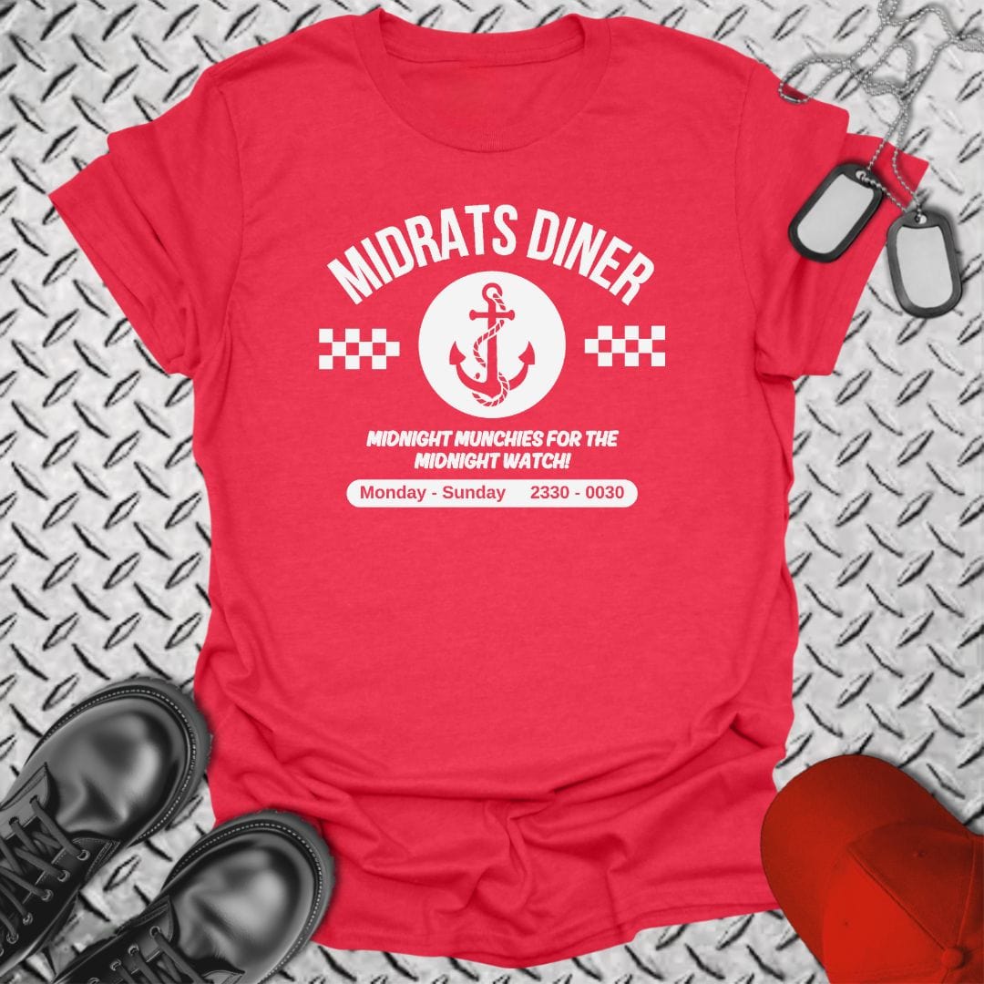 NavyHumor T-Shirt Heather Red / S Midrats Diner - Anchor T-shirt