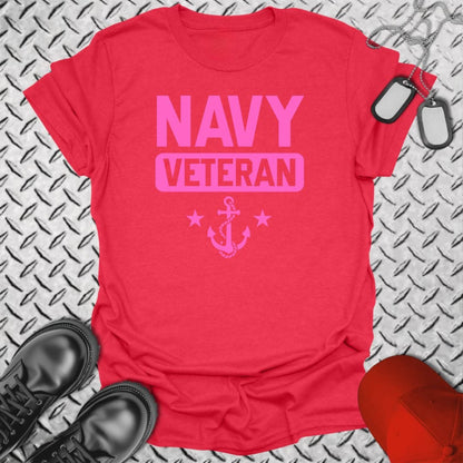 NavyHumor T-Shirt Heather Red / S Navy Veteran (Pink Edition)  T-shirt