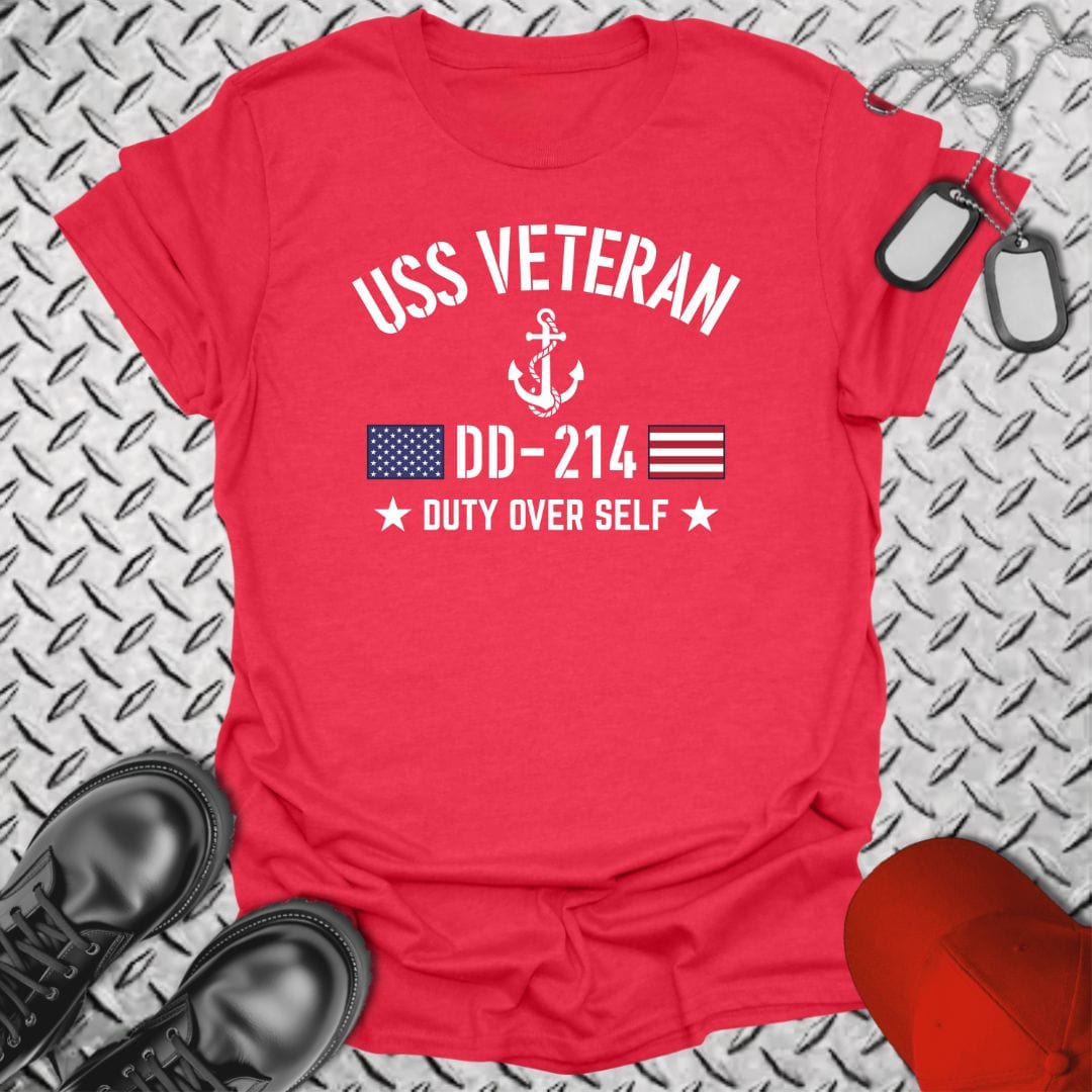 NavyHumor T-Shirt Heather Red / S USS Veteran - Duty Over Self T-shirt