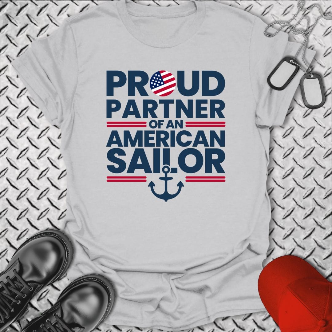 NavyHumor T-Shirt Ice Grey / S Proud Partner of an American Sailor T-shirt