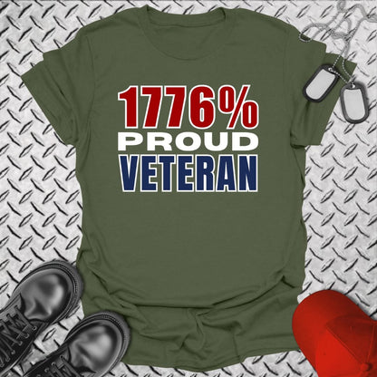 NavyHumor T-Shirt Military Green / S 1776% Proud Veteran T-shirt