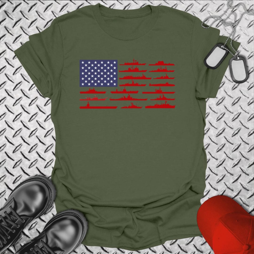 NavyHumor T-Shirt Military Green / S American Fleet T-shirt