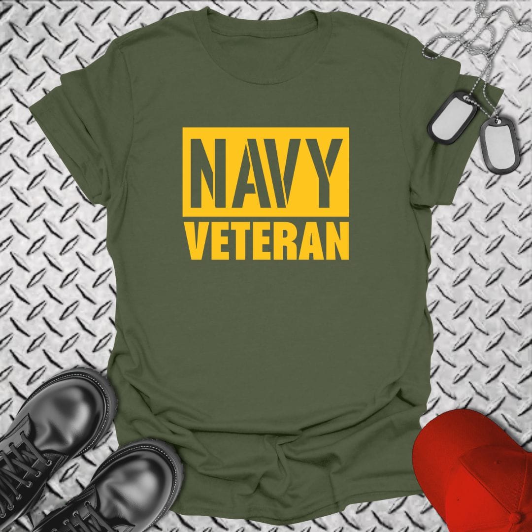 NavyHumor T-Shirt Military Green / S Bold Navy Veteran T-shirt