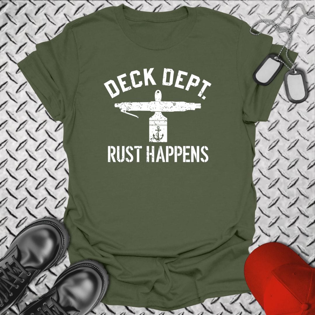 NavyHumor T-Shirt Military Green / S Deck Dept. - Rust Happens T-shirt
