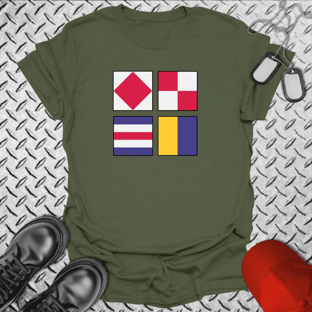 NavyHumor T-Shirt Military Green / S F U C K Signal Flag