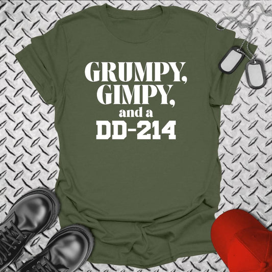 NavyHumor T-Shirt Military Green / S Grumpy, Gimpy, and a DD-214 T-shirt