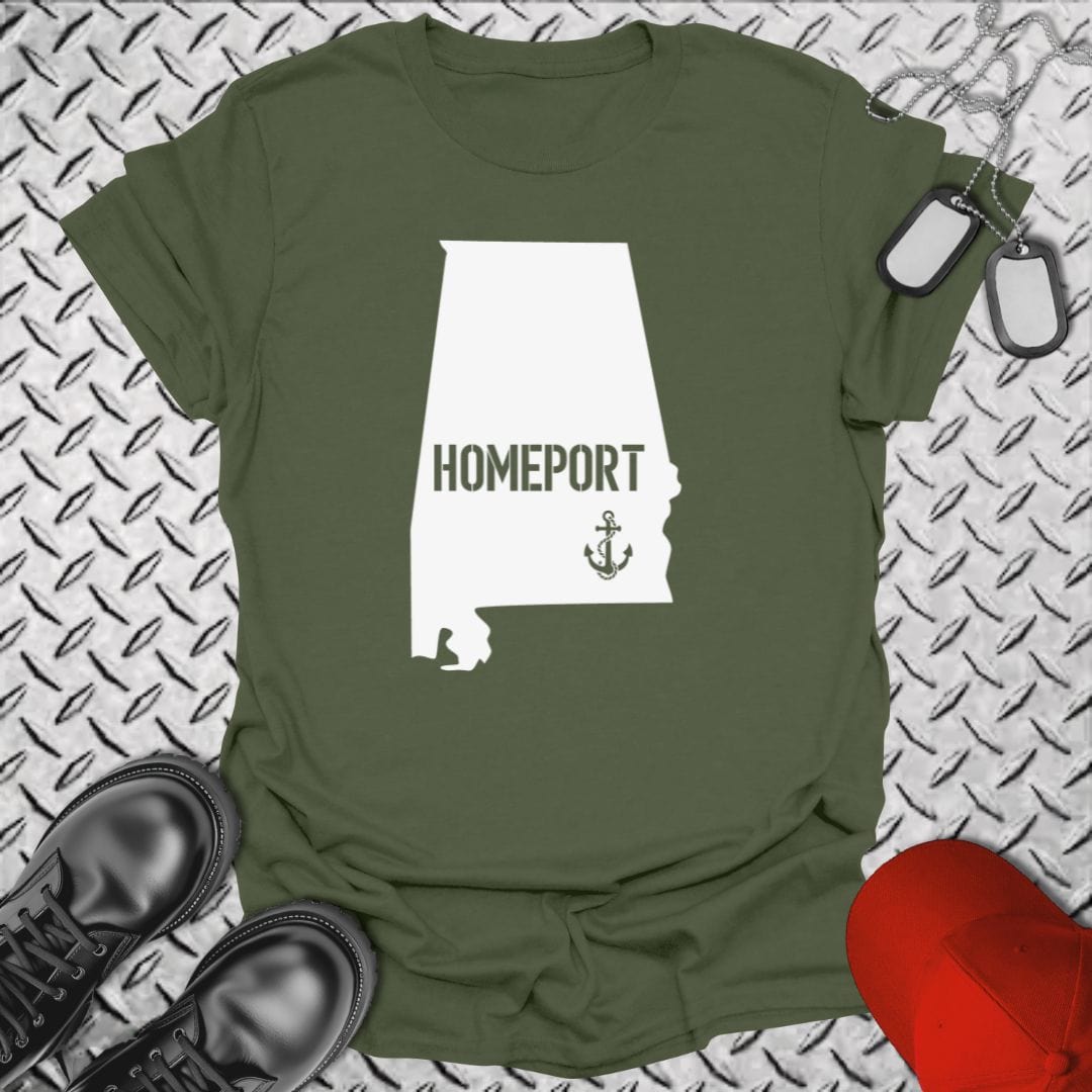 NavyHumor T-Shirt Military Green / S Homeport Alabama T-shirt