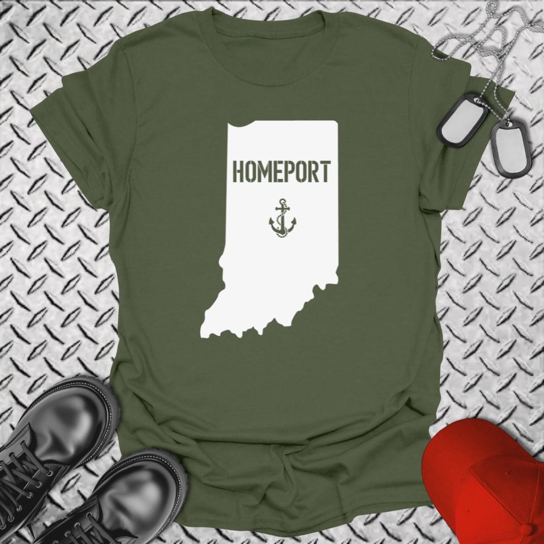 NavyHumor T-Shirt Military Green / S Homeport Indiana T-shirt