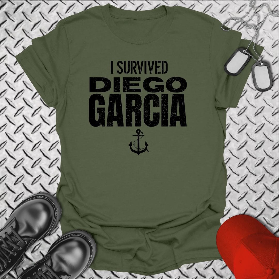 NavyHumor T-Shirt Military Green / S I Survived Diego Garcia T-shirt