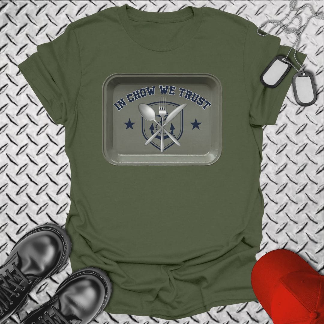 NavyHumor T-Shirt Military Green / S In Chow We Trust T-shirt