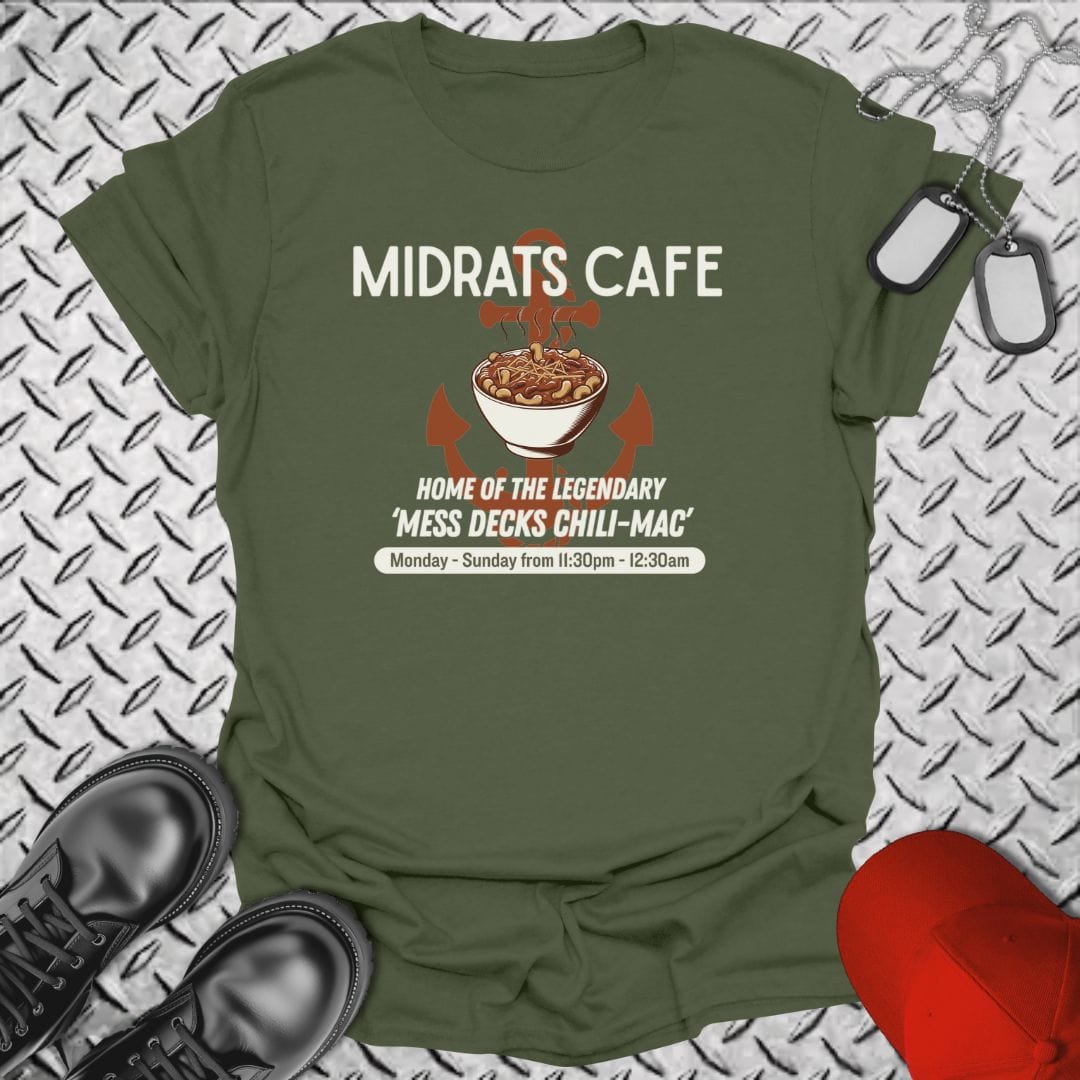 NavyHumor T-Shirt Military Green / S Midrats Cafe, Chili-Mac T-shirt