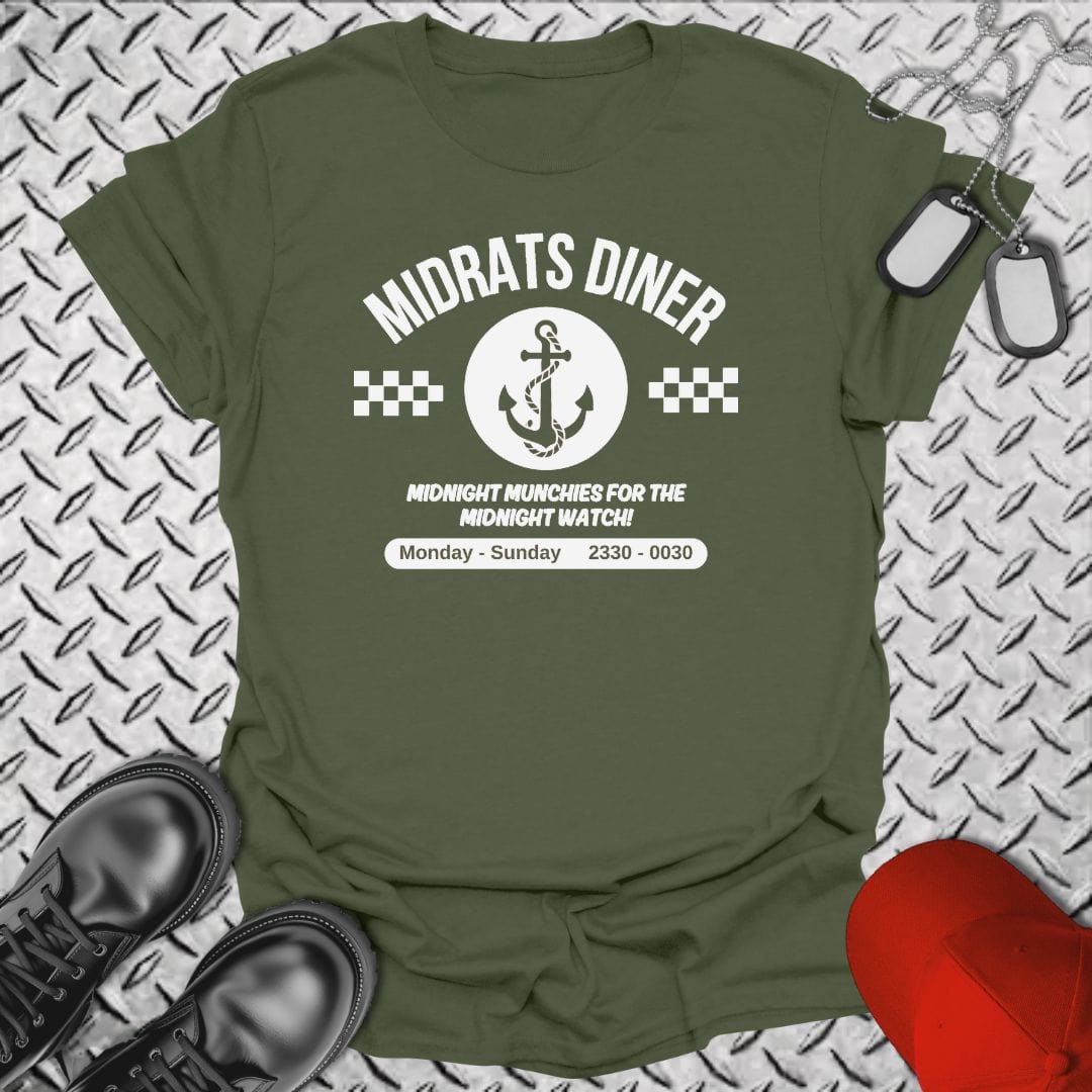 NavyHumor T-Shirt Military Green / S Midrats Diner - Anchor T-shirt