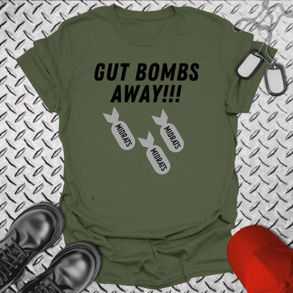 NavyHumor T-Shirt Military Green / S Midrats - Gut Bombs Away! T-shirt