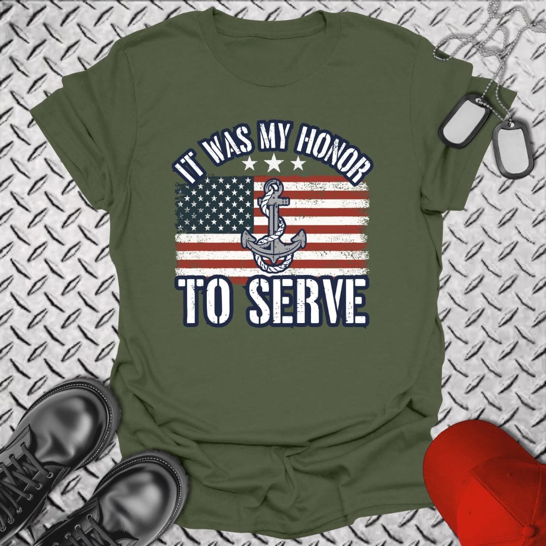 NavyHumor T-Shirt Military Green / S My Honor - Flag T-shirt