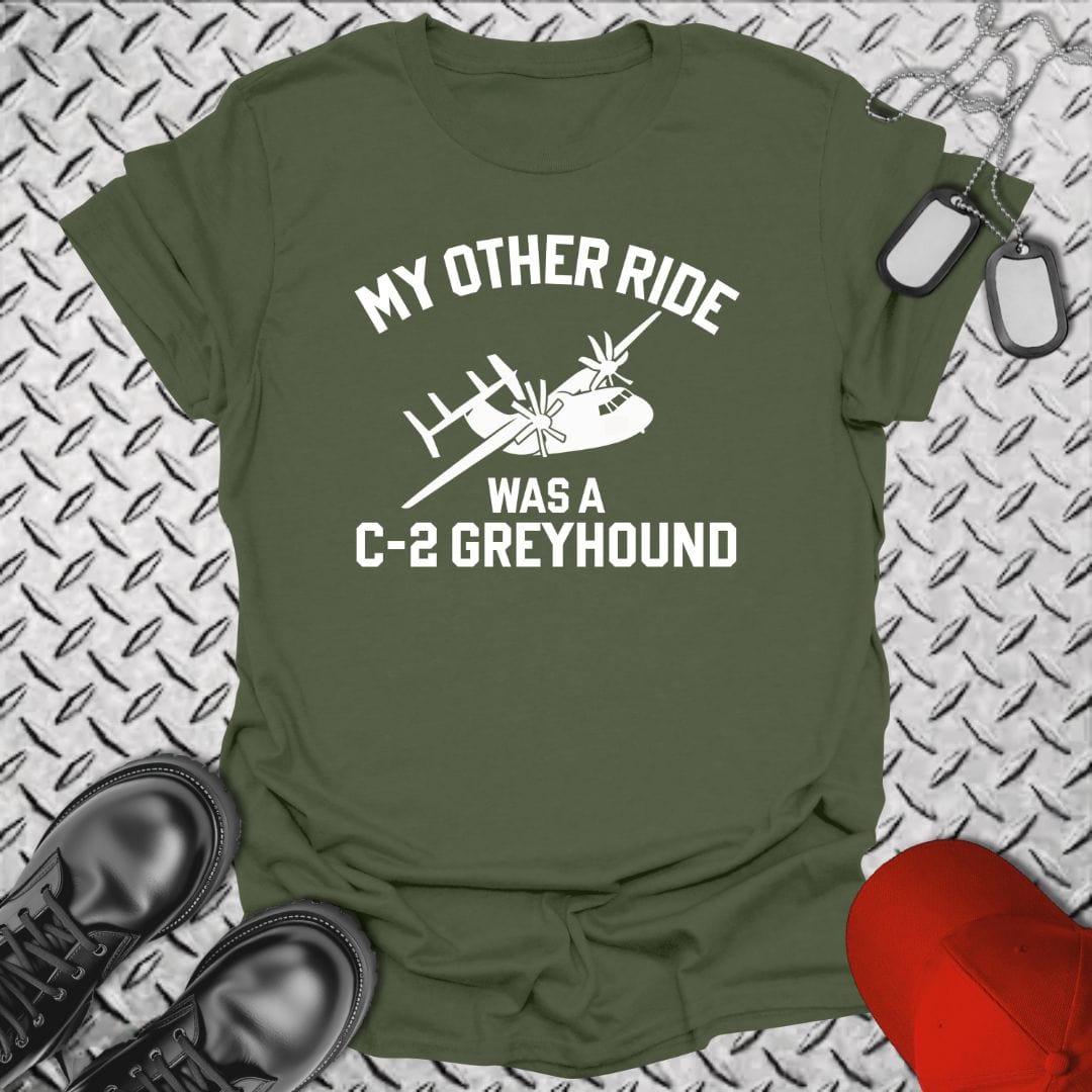NavyHumor T-Shirt Military Green / S My Other Ride Was a Greyhound T-shirt
