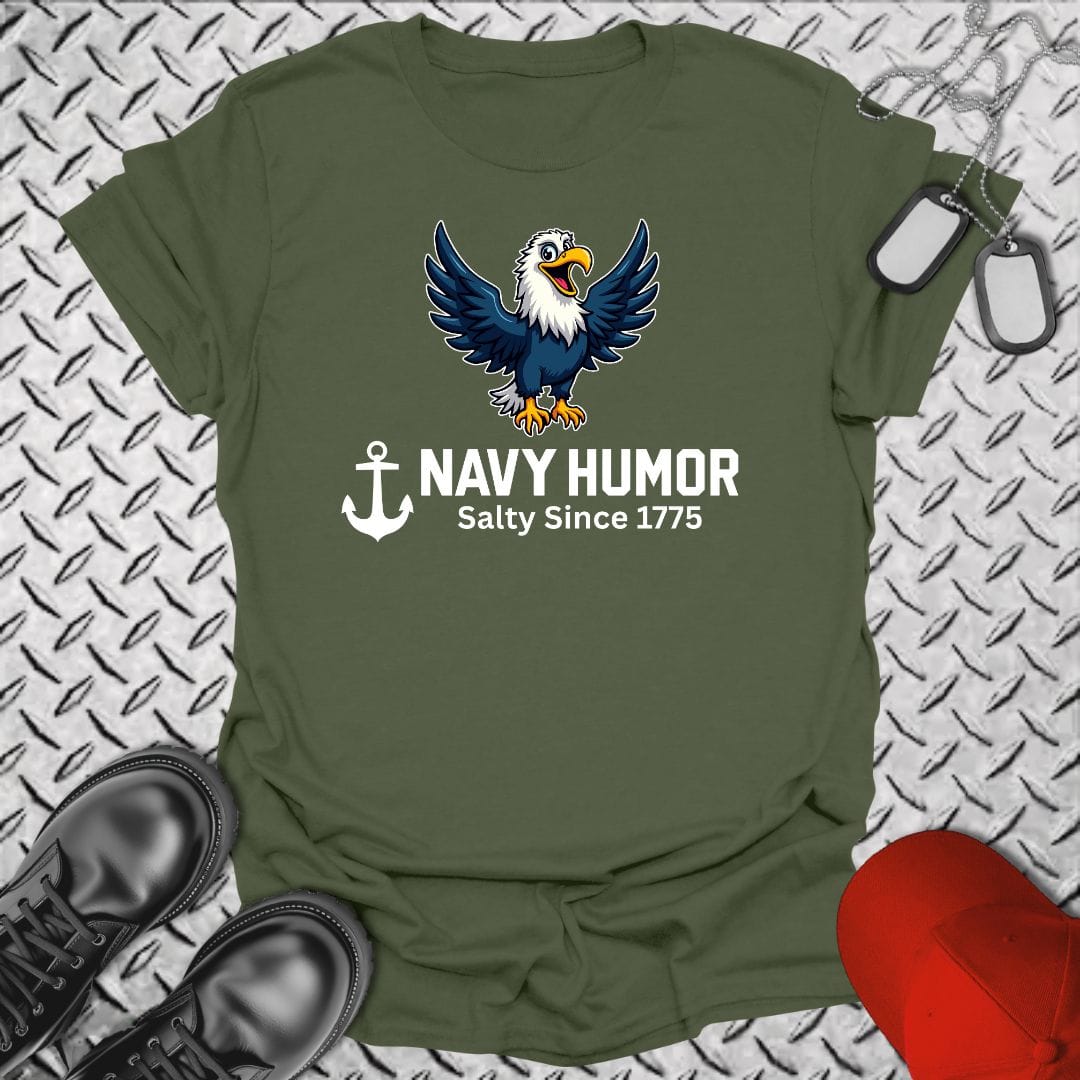 NavyHumor T-Shirt Military Green / S Navy Humor - Salty Since 1775 T-shirt