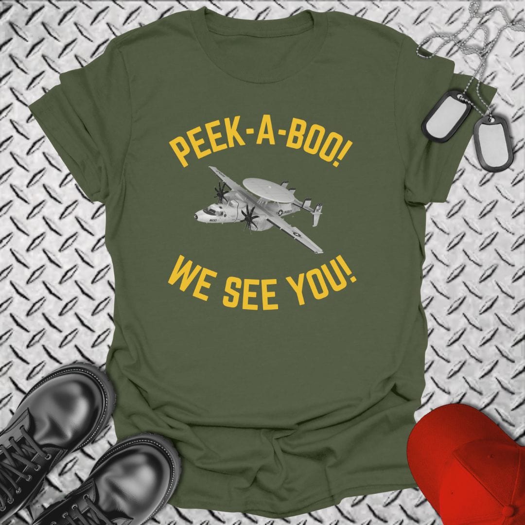 NavyHumor T-Shirt Military Green / S Peek-A-Boo Hawkeye T-shirt