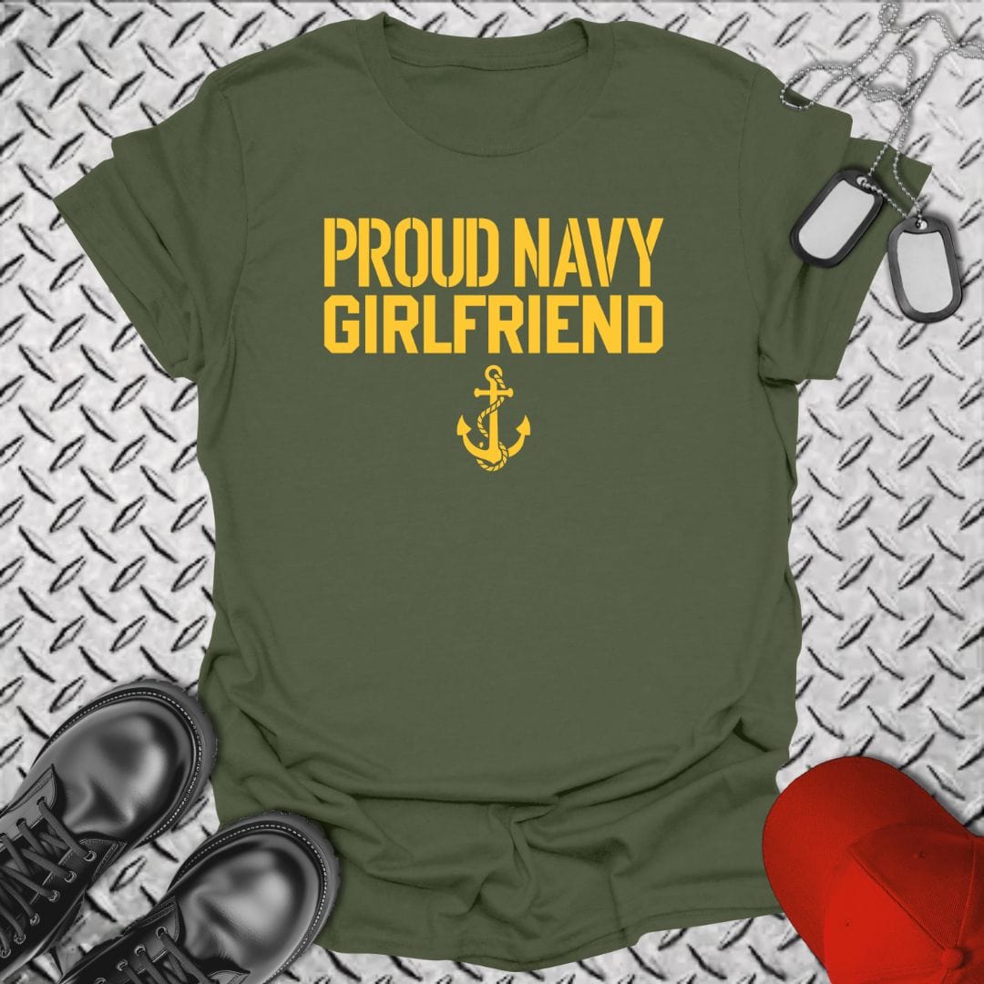 NavyHumor T-Shirt Military Green / S Proud Navy Girlfriend T-shirt