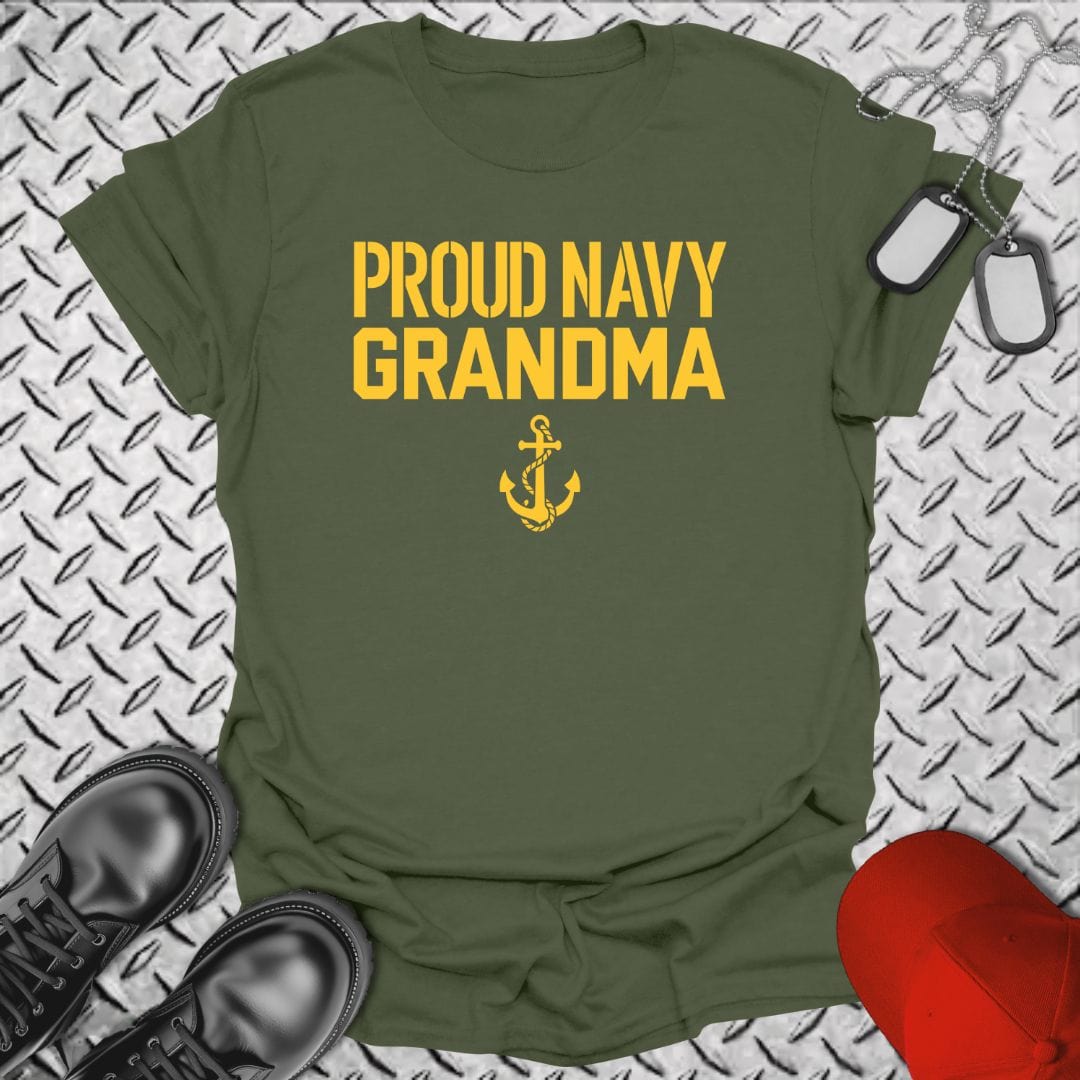 NavyHumor T-Shirt Military Green / S Proud Navy Grandma T-shirt