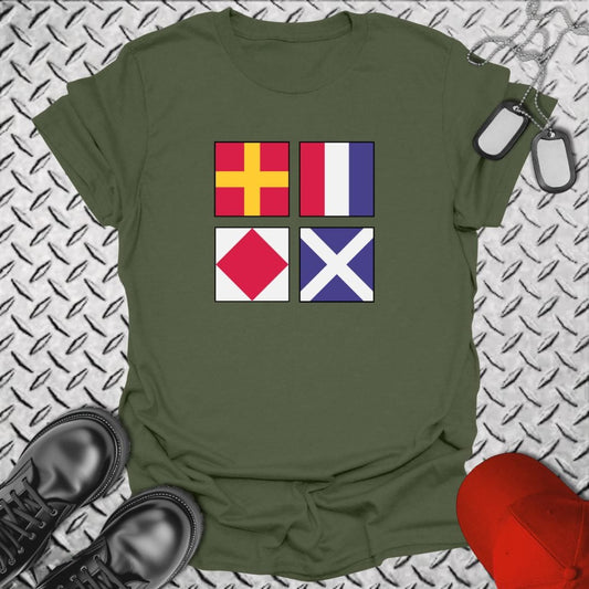 NavyHumor T-Shirt Military Green / S RTFM - Read The F*cking Manual Signal Flag