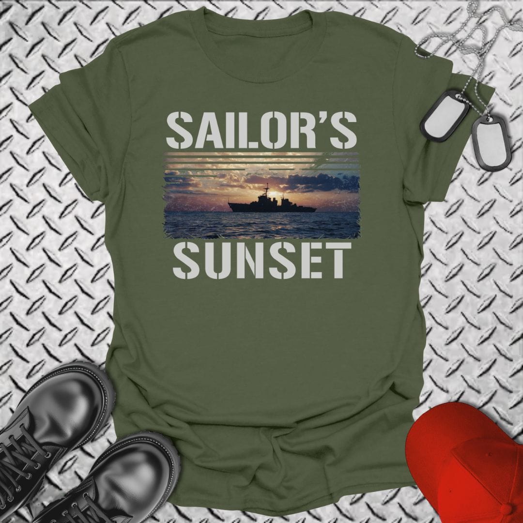 NavyHumor T-Shirt Military Green / S Sailor's Sunset T-shirt