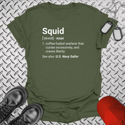 NavyHumor T-Shirt Military Green / S Squid Definition T-shirt