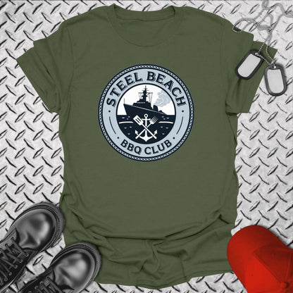 NavyHumor T-Shirt Military Green / S Steel Beach BBQ Club T-shirt