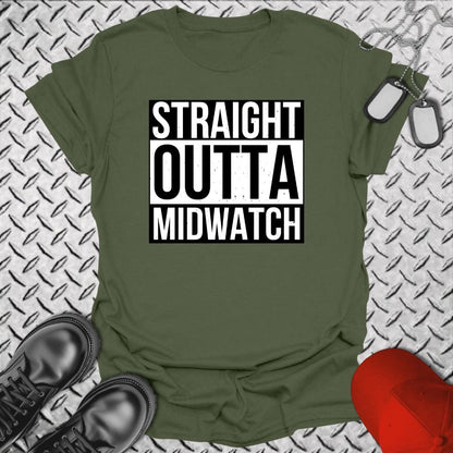 NavyHumor T-Shirt Military Green / S Straight Outta Midwatch T-shirt