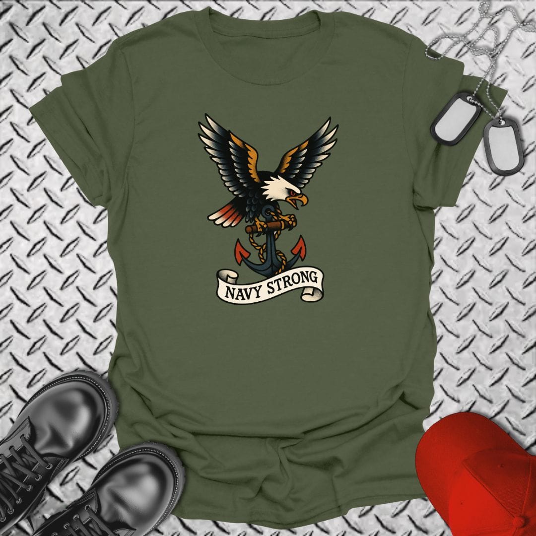 NavyHumor T-Shirt Military Green / S Tattoo - Navy Strong T-shirt
