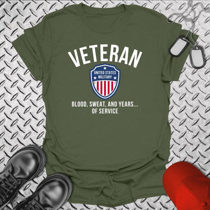 NavyHumor T-Shirt Military Green / S Veteran - Blood, Sweat, and Years T-shirt