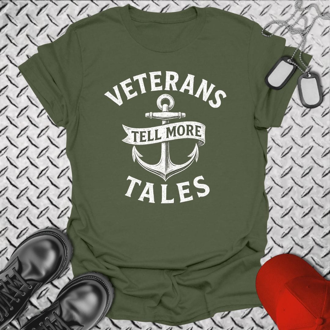 NavyHumor T-Shirt Military Green / S Veterans Tell More Tales T-shirt