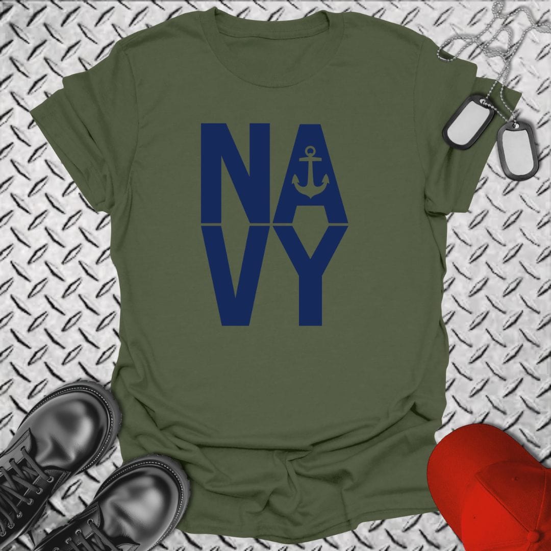 NavyHumor T-Shirt Navy - Bold Block T-shirt