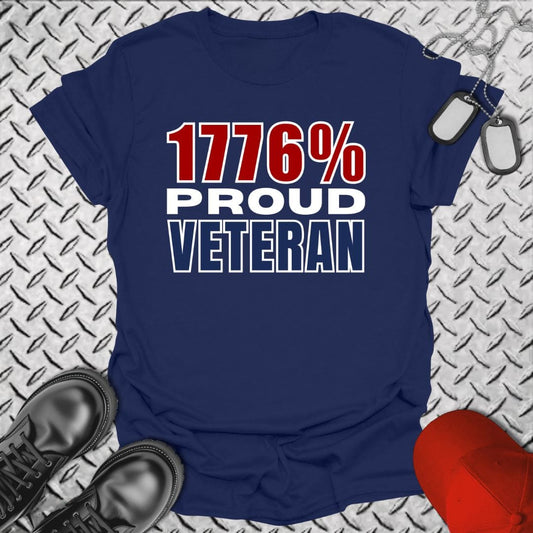 NavyHumor T-Shirt Navy / S 1776% Proud Veteran T-shirt