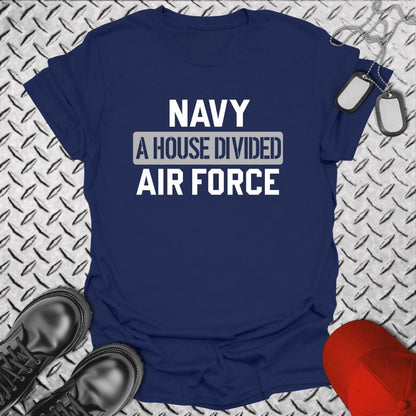 NavyHumor T-Shirt Navy / S A House Divided - Navy/Air Force T-shirt