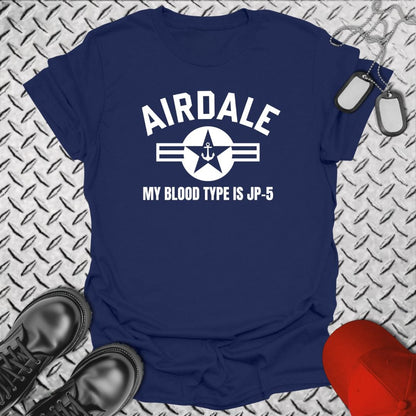 NavyHumor T-Shirt Navy / S Airdale - My Blood Type is JP-5 T-shirt