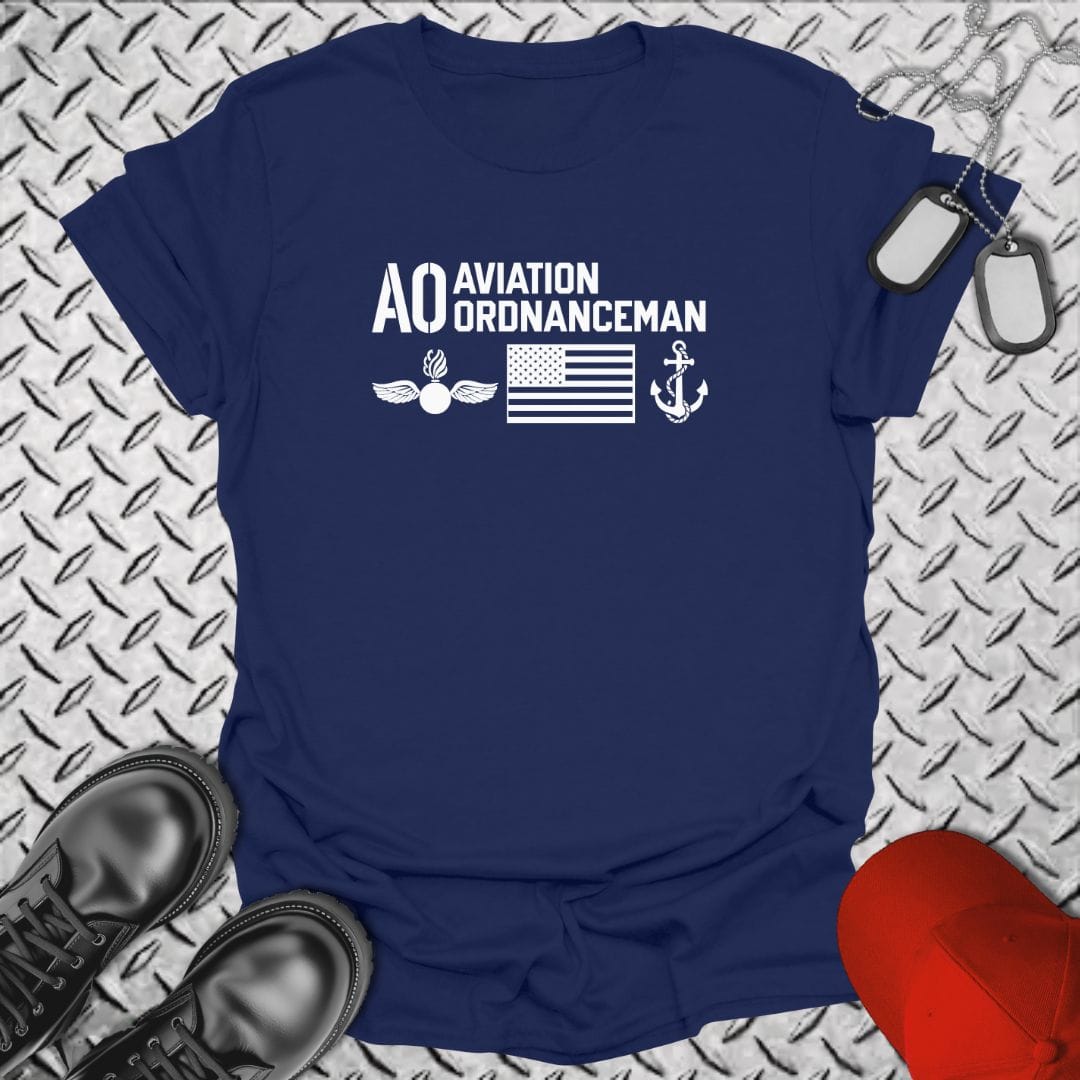 NavyHumor T-Shirt Navy / S AO - Flag & Anchor