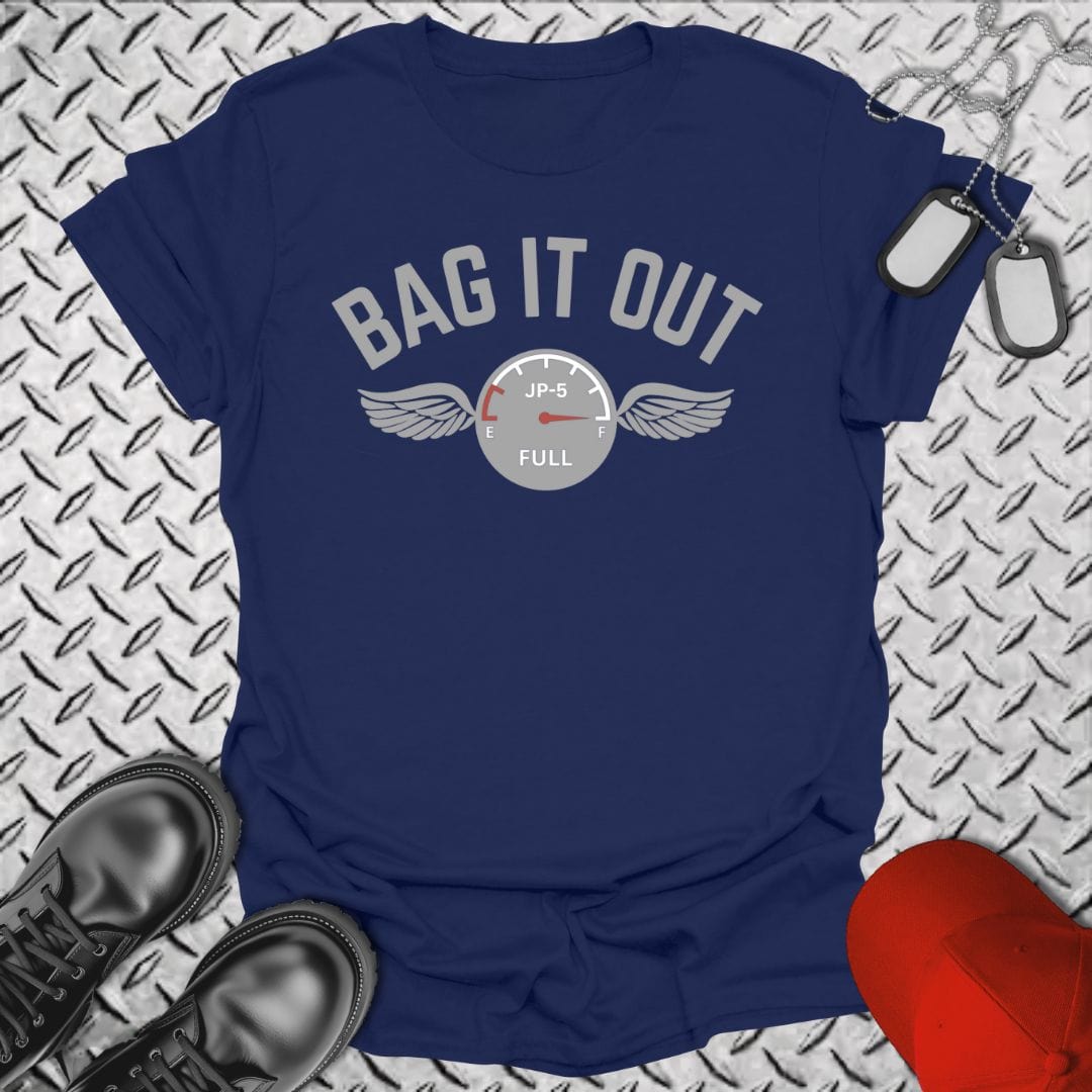 NavyHumor T-Shirt Navy / S Bag It Out: JP-5  T-shirt