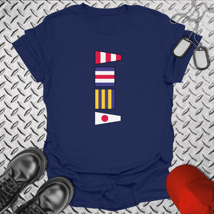 NavyHumor T-Shirt Navy / S CG1 - Ready To Assist Signal Flag