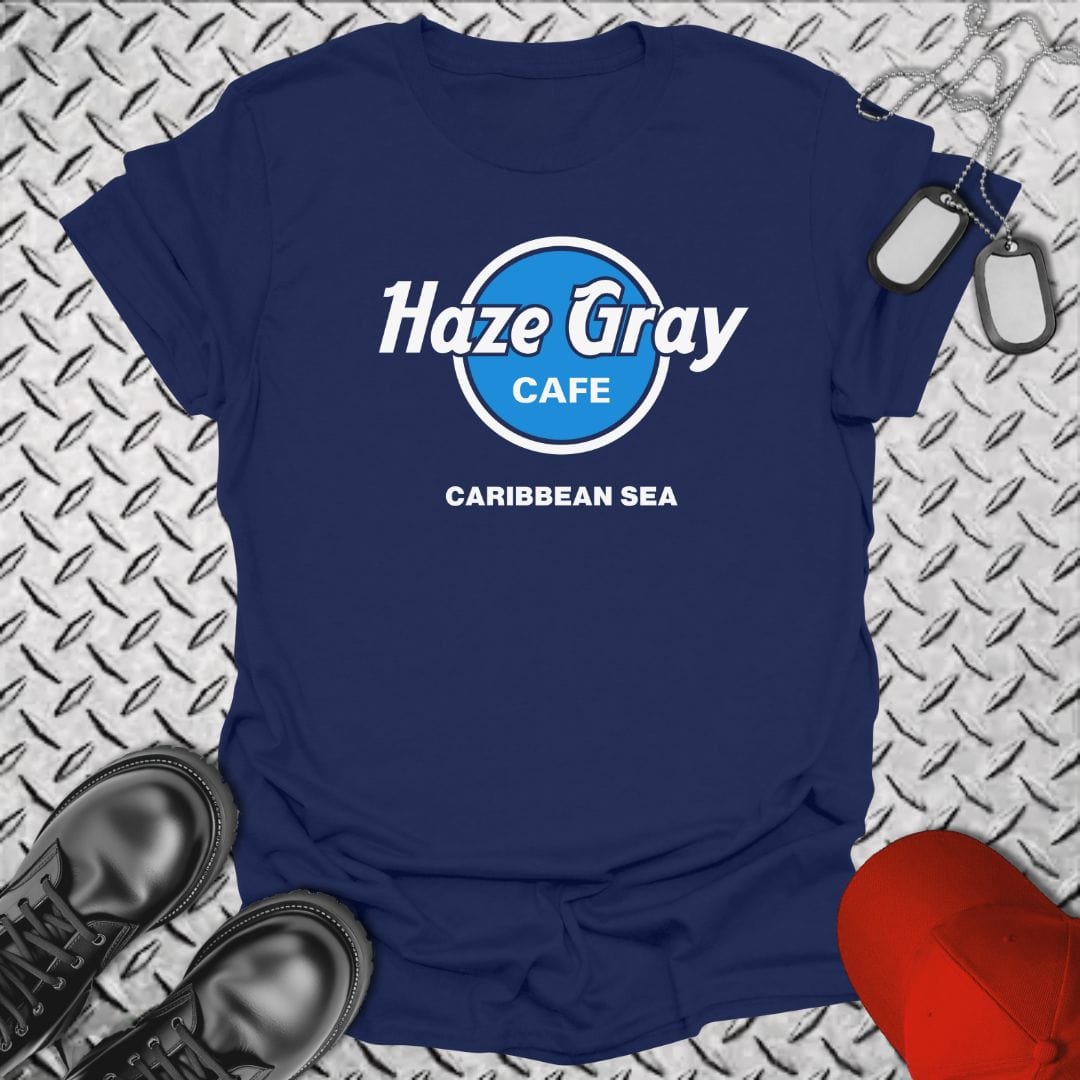 NavyHumor T-Shirt Navy / S Haze Gray Cafe - Caribbean Sea T-shirt