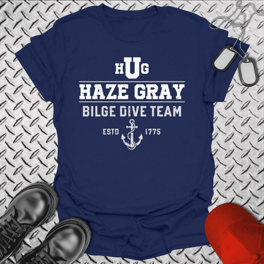 NavyHumor T-Shirt Navy / S Haze Gray U - Bilge Dive Team T-shirt